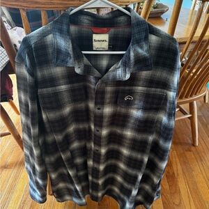 Simms Dark Plaid Button-Up Shirt
